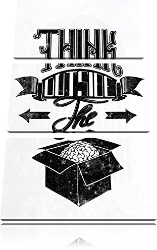 Pixxprint Think outside the box light Bild, Leinwandbild 3 Teilig, Gesamtmaß: 120x80cm, Wandbild, Dekoration, fertig gespannt, Kein Poster