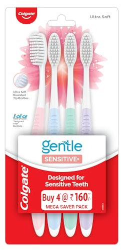 Colgate Sensitive Toothbrush - Pack of 4 - Ultra Soft bristles take Care of Sensitive Teeth and Gums - India
