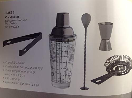 Brandani Set Cocktail 5 pz Acciaio Inox/Vetro