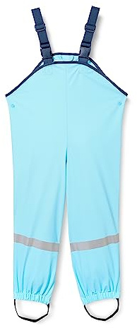 Playshoes Unisex Kids Mud Trousers, Rain Dungarees, Unlined Wind and waterproof rain pants rainwear