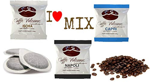 Caffé Vulcanus - Kit de degustación 150 capsulas ESE44 - Degustación de café de mezcla Napoli, Ischia y Capri