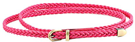 WSLCN Damen Gürtel Dekorative Schmal Boho Flechtgürtel Waist Belt Rosa 99 * 0.8cm (L*B)