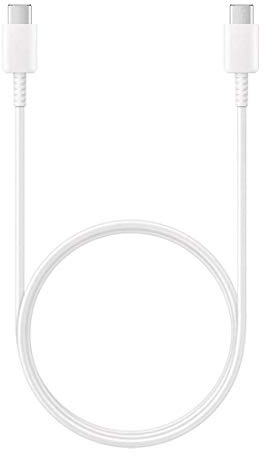 Câble Original EP-DG977BWE USB-C à USB-C pour Note 10, S10, S10+, S10e, S9, S9+, A8, Note 8, Note 9, A20/e, A50, A505F/DS (Câble Type C, Blanc)
