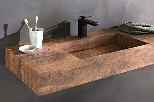 Schildmeyer Elias 140986 Design Waschbecken, kupferfarben, B/H/T 102x12x46 cm