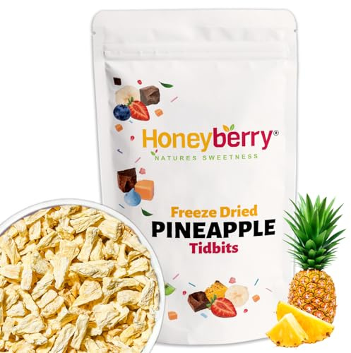 Ananas Liofilizzato a Pezzi Grandi 100g - Frutta Liofilizzata - Chips di Ananas Disidratato ed Essiccato - Frutta Secca e Disidratata per Dolci, Decorazioni, Snack, Frullati e Dessert