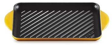 LE CREUSET Rechteckige Grillplatte aus Gusseisen, 32 cm, Für alle Herdarten inkl. Induktion geeignet, Nectar, 20202326720460
