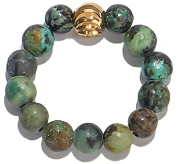 4 mm Stein Stretch Seil Ring Kupfer Perlen Ring Gemischte Abnutzung Ring Boho-Perlen Ring Einstellbarer Schmuck für Frauen Perlenringe für Frauen Mädchen, Gummi