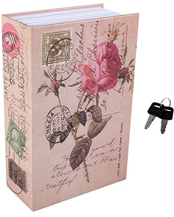 Security Safe Book,Diversion Storage Box,Real Book Safe Hidden Boxes,Portable Security Key Locker, Hidden Safes For Home (9.6*6.3*2.3) - Rose