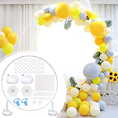 5ft(150cm) Round Balloon Arch Stand, Balloon Circle Frame Stand with Base, Balloon Arch Kit Decoration for Birthday, Wedding, Baby Shower, Graduation Party