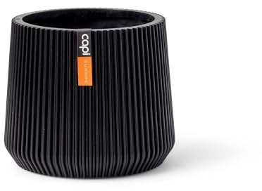 Capi Europe - Sandbag Groove Black & Gold - 16x14 - Schwarz - Blumentopf für drinnen - CAPI Indoor - BGVBL393