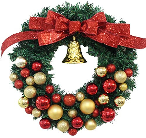 Weihnachtskranz Für Tür,Türkranz Weihnachten Außen Weihnachtstürkranz Winter Künstliche Weihnachtsgirlande Dekoration Mit Bogenblumen Ball Für Innen-Weihnachtsdekoration ( Color : /Red , Size : 24inch