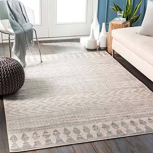 Livabliss Oslo Wohnzimmer Boho, großer Schlafzimmer 140x200 cm, Esszimmer mit geometrischem Muster, Skandinavischer Wohnzimmer modern in Weiß und Grau