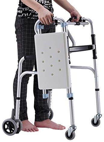 Dual Riser Klapp-Gehgestell mit 4 Lenkrädern und leichtem Aluminium-Rollator-Gehgestell für Senioren mit Behinderung, höhenverstellbar