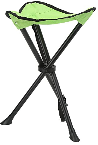 Luqeeg Taburete de Trípode Plegable Compacto, Asiento de Trípode Portátil de 3 Patas de Altura para Acampar Al Aire Libre Caminar Caza Senderismo Pesca Viajes, Soporte 200 Kg (Verde)