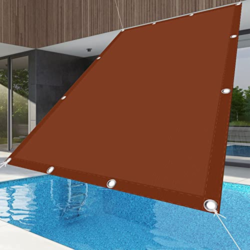 Vela Ombreggiante Tenda 3 x 3.5 m Protezione Raggi Uv Tenda A Vela Ombreggiante per Esterno, Giardino Terrazzo, Rosso Ruggine