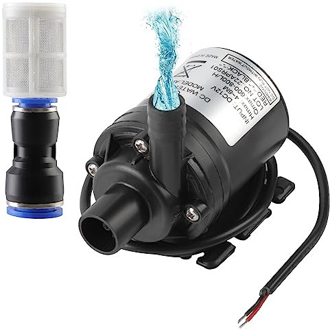 WiMas DC 12V Brushless Submersible Water Pump 800L/H 5M Mini Drive Water Pump Amphibious Pump mit Filter für Fish Tank Solar Aquarium Teich Wasserzirkulation