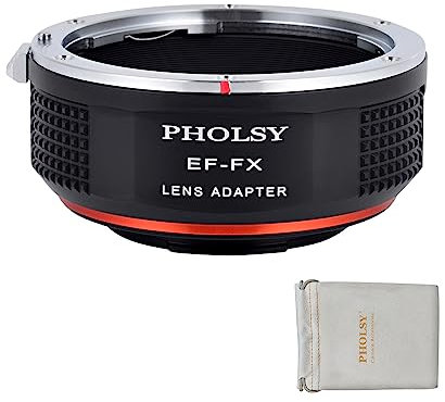 PHOLSY Objektivadapter Manueller Fokus Kompatibel mit Canon EOS EF EF-S Objektiv anf FX Mount Kameragehäuse Kompatibel mit Fujifilm X-H2S, X-Pro3, X-T5, X-T4, X-S20, X-S10, X-T30 II usw. EF auf FX
