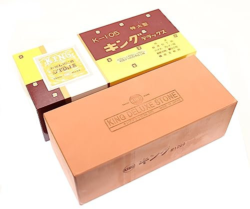 Pietra per Affilatura Giapponese Extra Large King K-105 1200 Grano #1200 Manutenzione Affilatura Lama Coltelli da Cucina Strumenti per Fai da te e Giardinaggio Made in Japan
