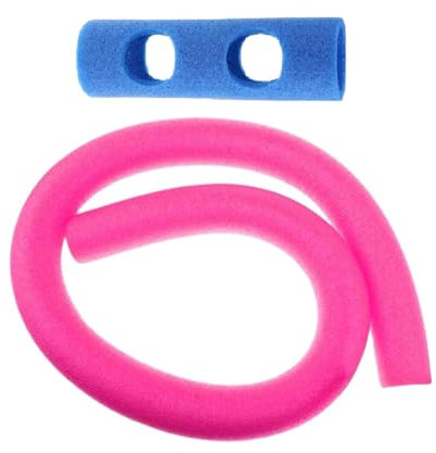 JISADER Nouilles de piscine flottantes Tube en mousse 2.6x59 pouces nouilles de piscine avec connecteur aide au flotteur d'eau pour enfants adultes flottants, Rose 2 Trous