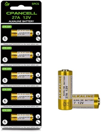 CPANCELL Alkaline-Batterien, 27 A, 12 V, A27S, MN27, L828, A27, 12 V, 5 Stück