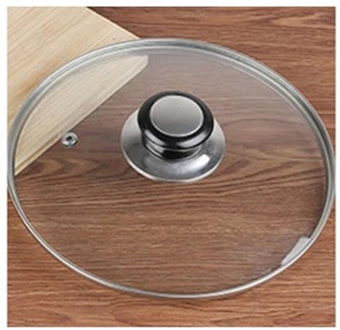 MIFAH Tempered Glass Lid Designed to Fit All Frying Pans Dishes Saucepans Universal Glass Lid Different Sizes (16CM LID WITH 2 KNOBS)