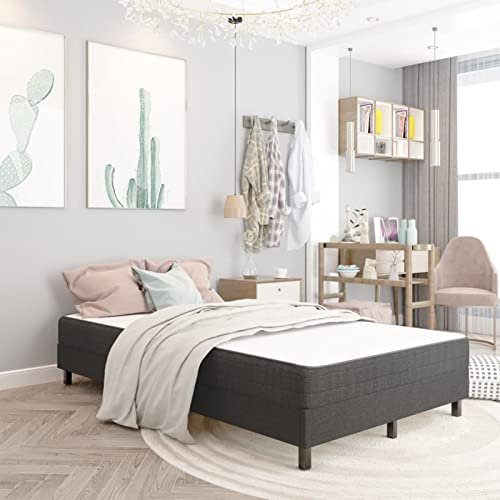 Rantry Boxspringbett Boxspring Bettgestell Bettrahmen Bettgestell Einzelbett | Doppelbett Rahmenbettgestell Gästebett Jugendbett Grau Stoff 120x200 cm Bett für Schlafzimmer