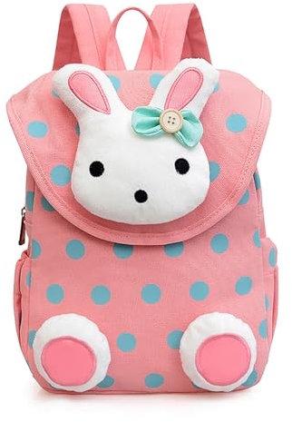 Xinyanmy Süße Kaninchen Babyrucksack Kinderrucksack für Baby Mädchen Kleinkinder 1-3 Jahre im Kindergarten Rosa