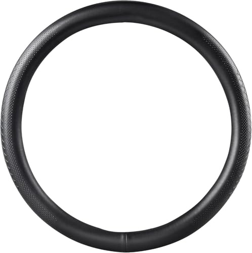ZATOOTO Lenkradbezug Auto Leder, Dünn, Anti-Rutsch, Universal 37-38 cm | Lenkradhüllen, Schwarz, Weich und Atmungsaktiv, Einfache Montage, Angenehme Haptik, Schlichtes Design