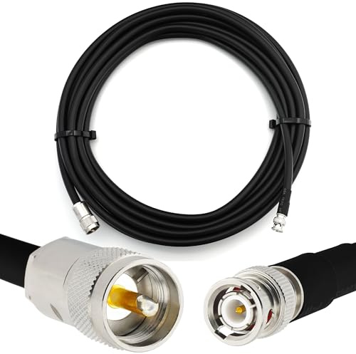RANGEFUL 10m BNC Maschio a PL259 Cavo coassiale CB UHF RG213 — BNC a UHF Maschio prolunga coassiale 50 Ohm — per HAM, Radio CB, UHF Antenna, Misuratore SWR, Radioamatore, RF a onde corte