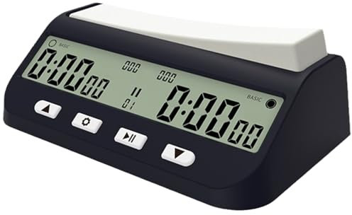 QRONCES Schachuhr Professionelles tragbares digitales Schachbrett Wettbewerb Count Up Count Down Schachspiel Elektronischer Alarm Timer