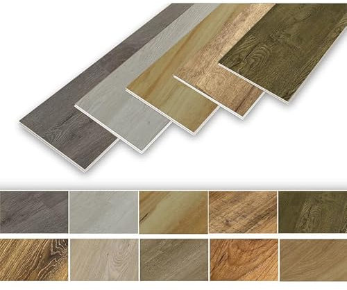 NoblesBox Klick Hart Vinylboden SPC, Eiche Dekor, Wasserfest & Rutschfest, 4 mm + 1 mm Trittschalldämmung, Für Fußbodenheizung, Hochabriebfest & Klicksystem (Ghent Grey, 1 m²)