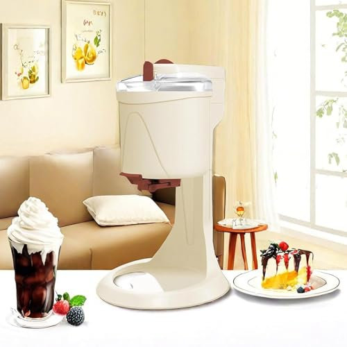 CWCQGH Soft Ice Cream Machine, Soft Ice Cream, 1L Home DIY Kitchen Automatic Mini Fruit Soft Ice Cream Machine for Home, Convenient to Use and Easy to use