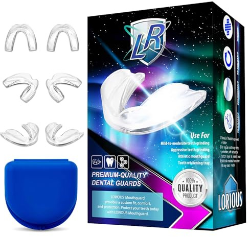 Moldable Mouth Guard for Teeth Grinding, Customizable Boil-and-Bite Mouthguard for Clenching, Dental Protection for Adults, Teens and Kids
