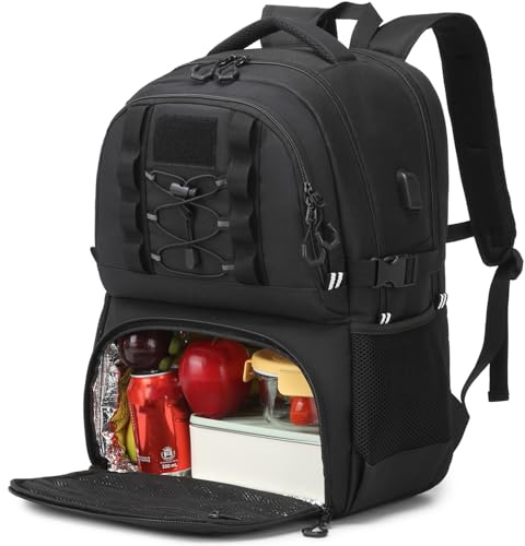 17 Zoll Laptop Rucksack mit Kühlfach Arbeitsrucksack Herren Lunch Rucksack | wasserabweisender 40L Rucksack für Schule Business Reise, TSA Freundlich & Gepäckriemen, RFID Block Schlitz