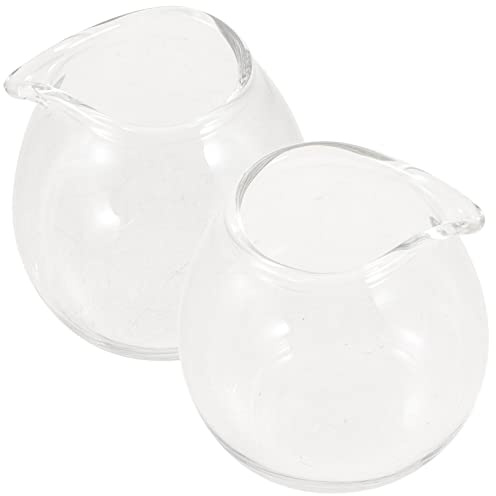 ZUNOXAZ Mini Pichet à Lait En Verre 20 Ml Bec Verseur, Lot De 2, Verre Transparent, Polyvalent Pour Sauces, Miel Et Condiments, Usage La Cuisine Et Restauration