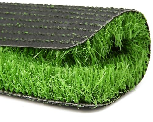 LSSHQ Rouleau de Gazon Synthétique Vert Naturel Épaisseur 2.5mm Artificielle en Rouleau, Tapis d'herbe pour Chien pour Jardin, Pelouse, Paysage, Balcon(5x10ft)