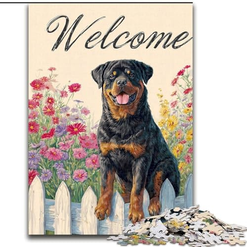 Puzzle für Teenager, 1000 Teile, Hund im Garten, Spielzeug, Lernspiele, Stressabbau, Eltern-Kind-Interaktion (Größe 26x38cm)