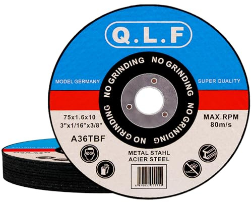 NUTKIT Trennscheibe, 12PCS 76mm Metall Edelstahl Stahl für Winkelschleifer | Extra Dünn 1.2mm Profi Winkelschleifer Flexscheibe, Metalltrennscheibe, Trennscheibe für Metall Stahl Eisen Edelstahl