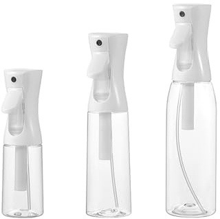 Jimkply Lot de 3 vaporisateurs à brume ultra fine, anti-fuite et rechargeables, vaporisateur d'eau continu pour cheveux, plantes et visage, 3 tailles, blanc