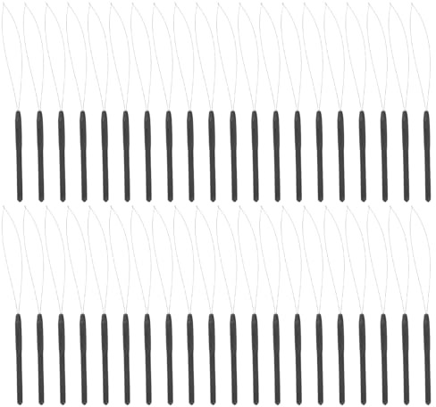 Enhebrador de Bucle para Cabello Gancho de Plástico Negro 100 Piezas | Mango Cómodo, Diseño Portátil y Uso Versátil, para Tejido de Pelucas y Proyectos de Manualidades