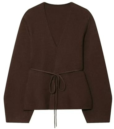 YIMAISZQ Maglione Donna Cappotto Classico da in Cardigan Avvolgente con Cintura Coatigan, Giacca Oversize Lavorato A Maglia Lunga Scollo V E Cintura-1-m