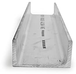 6061 Aluminum U-Channel, Unpolished (Mill) Finish, Extruded, T6 Temper, AMS QQ-A-200/ASTM B221, Equal Leg Length, Rounded Corners, 0.15 Wall Thickness, 12 Length, OnlineMetals