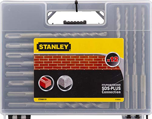 Stanley Coffret de 12 Forets SDS de 6-14mm, STA56119-QZ Noir