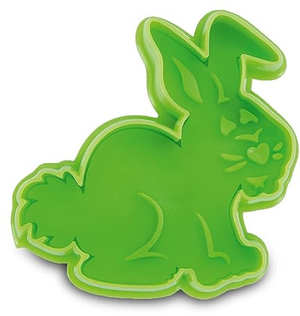 Staedter Molde Conejo Molde para Galletas con expulsor, Verde, 6 cm