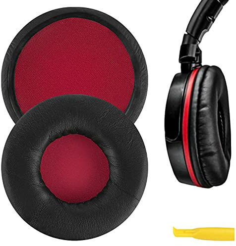 Geekria Replacement Ear Pads for SONY MDR-ZX600 Headphones Ear Cushions, Repair Parts (Black/Red)