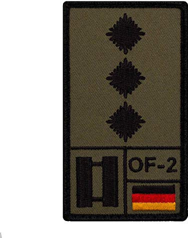Café Viereck ® Hauptmann Bundeswehr Rank Patch mit Dienstgrad - Gestickt mit Klett – 9,8 cm x 5,6 cm
