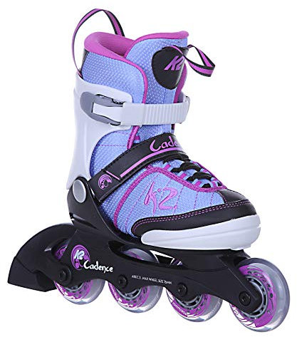 K2 Skates Mädchen Inline Skate Cadence Jr Girl — White - Light Blue - pink — L (EU: 35-40 / UK: 3-7 / US: 4-8) — 30C0350