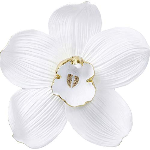 Kare Design Wandschmuck Orchid, Weiß, Wandschmuck, Wand Deko, Orchidee, handgefertig, 54x51x15 cm (H/B/T)