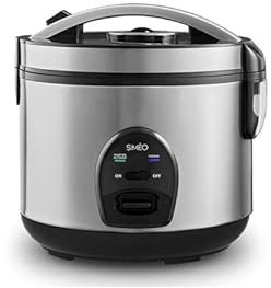 Simeo CRM230 - Cuiseur à riz en graphite, acier inoxydable, 3 l, boutons, 500 W, 220-240 V, 50-60 Hz
