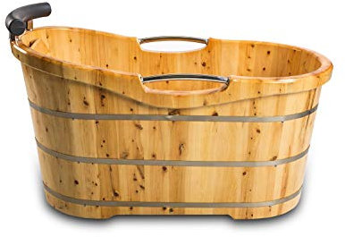 XXL Luxus freistehende Holz-Badewanne Holzbadewanne Tauchbecken Holzwanne